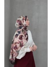 vintage desenli pamuk şal kahve