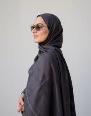 bushu monogram pamuk şal acı kahve 2