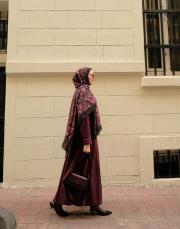 lilyum desenli pamuk şal  3