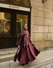 lilyum desenli pamuk şal  4