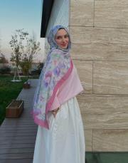 pembe mor petunya pamuk şal 