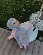 pembe mor petunya pamuk şal  4