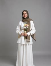 degrade pamuk şal degrade haki - taş