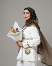 degrade pamuk şal degrade haki - taş 2