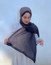 degrade pamuk şal degrade siyah - vizon