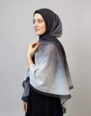 degrade pamuk şal degrade antrasit - gümüş 