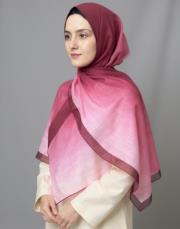 degrade pamuk şal degrade bordo- pudra