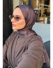 bushu monogram twill şal kahverengi 3