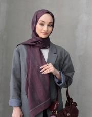 bushu monogram twill şal bordo 2