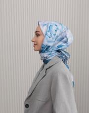 mavi şakayık twill eşarp  2