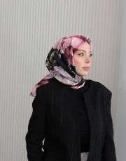 pembe şakayık twill eşarp 