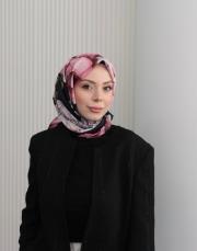 pembe şakayık twill eşarp  2