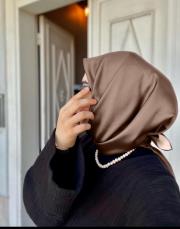 düz twill eşarp vizon