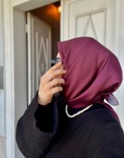 düz twill eşarp bordo