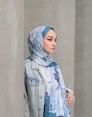 mavi şakayık twill şal  2