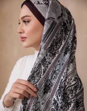 etnik desen %100 ithal ipek şal acı kahve 3