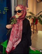 etnik desen %100 ithal ipek şal bordo 2