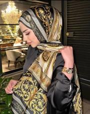 gold %100 ithal ipek şal siyah