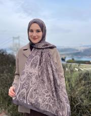 melissa desenli pamuk şal acı kahve