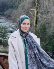 melissa desenli pamuk şal zümrüt