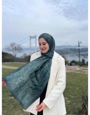 melissa desenli pamuk şal yeşil 2