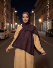 melissa desenli pamuk şal bordo