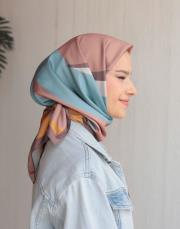 soyut twill eşarp sütlü kahve