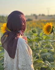 bushu monogram modal pamuk eşarp bordo