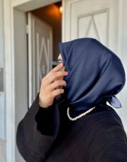 düz modal pamuk eşarp lacivert