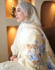 alis %100 ithal ipek şal tereyağ sarısı 2