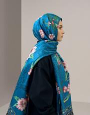 petrol %100 ithal ipek şal 