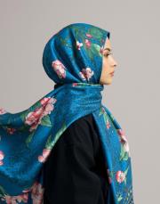 petrol %100 ithal ipek şal  2