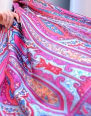 lora %100 ithal ipek şal fuşya 2