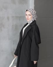 imza monogram twill eşarp siyah 2