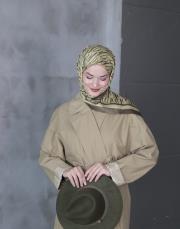 imza monogram twill eşarp yeşil