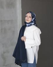 navy twill eşarp lacivert 3