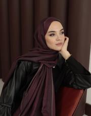 %100 pamuk ipek şal bushu monogram bordo