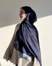 royal monogram pamuk şal lacivert